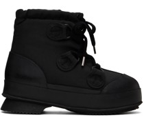 Black Lace-Up Ankle Boots