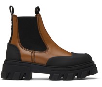 Brown Cleated Low Chelsea Boots