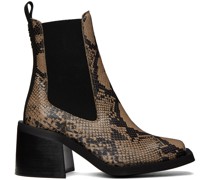 Brown Snake Chelsea Boots