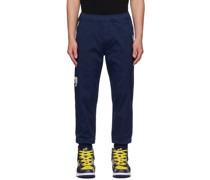 Navy Embroidered Lounge Pants
