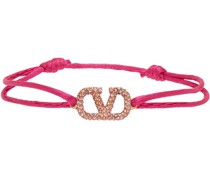 Pink Swarovski Crystal VLogo Signature Bracelet