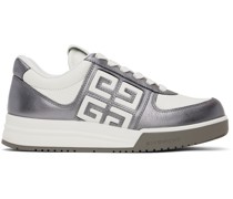 Gunmetal & White G4 Laminated Leather Sneakers
