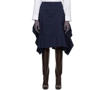 Navy Deconstructed Midi Skirt