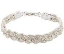 Silver Ice Flat Braided Bracelet