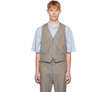SSENSE Exclusive Brown Diamond Patched Waistcoat