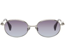 Silver Oval Metal Sunglasses