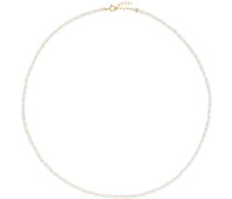 White April Birthstone Herkimer Diamond Pearl Beaded Necklace