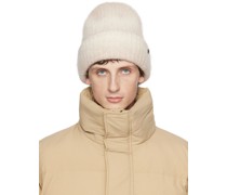 Beige & White Moondog Beanie