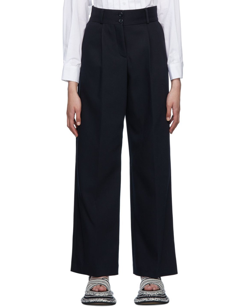 See by Chloé Damen Navy Wide Leg Tailored Trousers RY8054