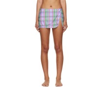 SSENSE Exclusive Purple Check Cover Up Skirt