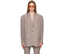 Brown & White Check Blazer