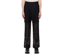 Black Paneled Trousers