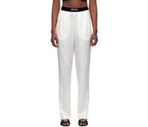 White Relaxed-Fit Lounge Pants