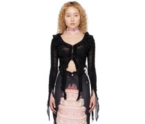 Black Lace Trim Blouse
