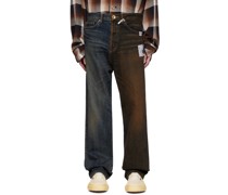 Blue & Brown W-Combined Jeans