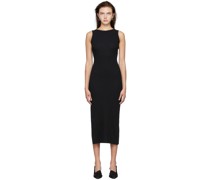 Black Slender Binding Midi Dress