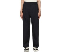Black Casual Pleated Suit Trousers