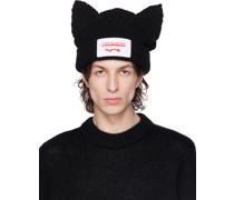 Black Chunky Ears Beanie