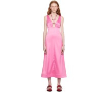 Pink Halter Midi Dress