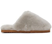 Gray Fur Slippers
