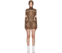 Brown Domino Minidress