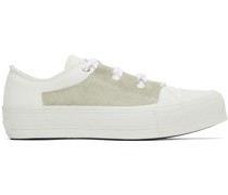 White Asymmetric Ghillie Sneakers