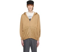 Beige Zip-Up Hoodie