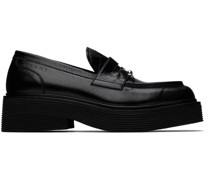Black Leather Moccasin Loafers