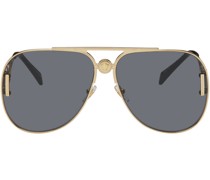 Gold Medusa Biggie Pilot Sunglasses