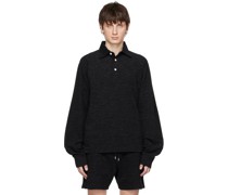 Black Garment-Dyed Polo