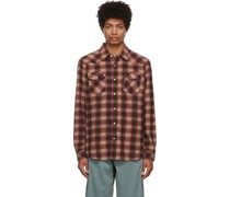 Brown Calico Western Flannel Shirt