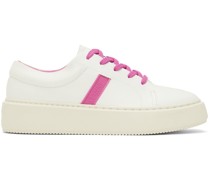 White & Pink Sporty Mix Cupsole Sneakers