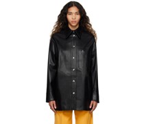 Black Alter Mat Faux-Leather Jacket