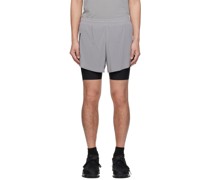 Gray M Run Tights Sweat Shorts