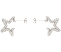 Silver Rhinestone Star Earrings