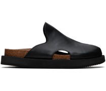 Black Paneled Sandals