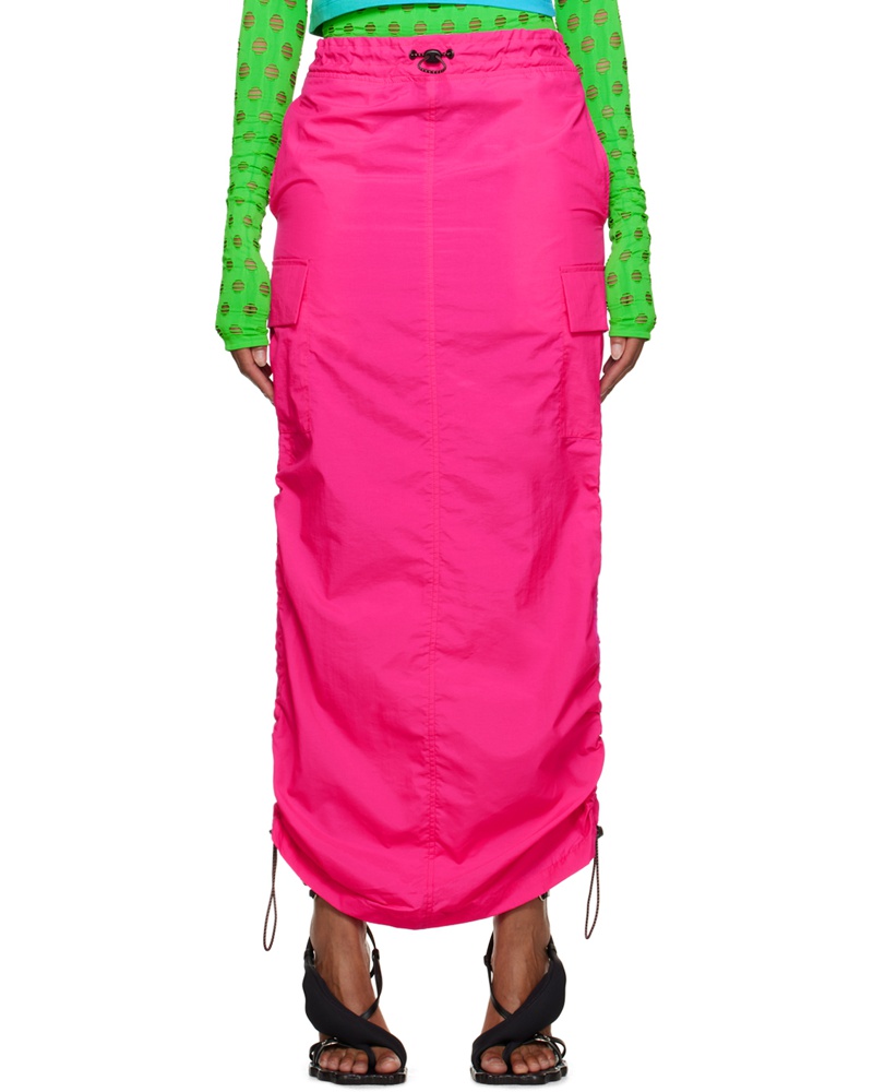 ARG Damen Pink Drawstring Midi Skirt