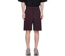 Purple Color Pleats Shorts