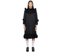 Black Ruffled Midi Dress