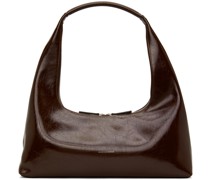 Brown Large Crinkle Shoulder Bag