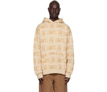 Beige Printed Hoodie