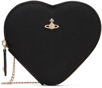 Black Saffiano Heart Crossbody Bag