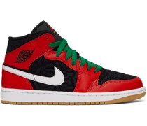 Black & Red Air Jordan 1 Mid SE Sneakers