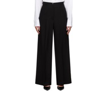 Black Flat-Front Trousers