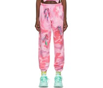 Pink Cotton & Polyester Lounge Pants
