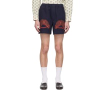 Navy Pony Appliqué Shorts