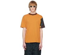 Orange Patchwork Sleeve T-Shirt