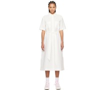 White Crinkled Midi Dress