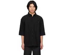 Black Corbusian Fold-Over Shirt