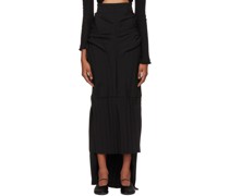 Black Patched Maxi Skirt